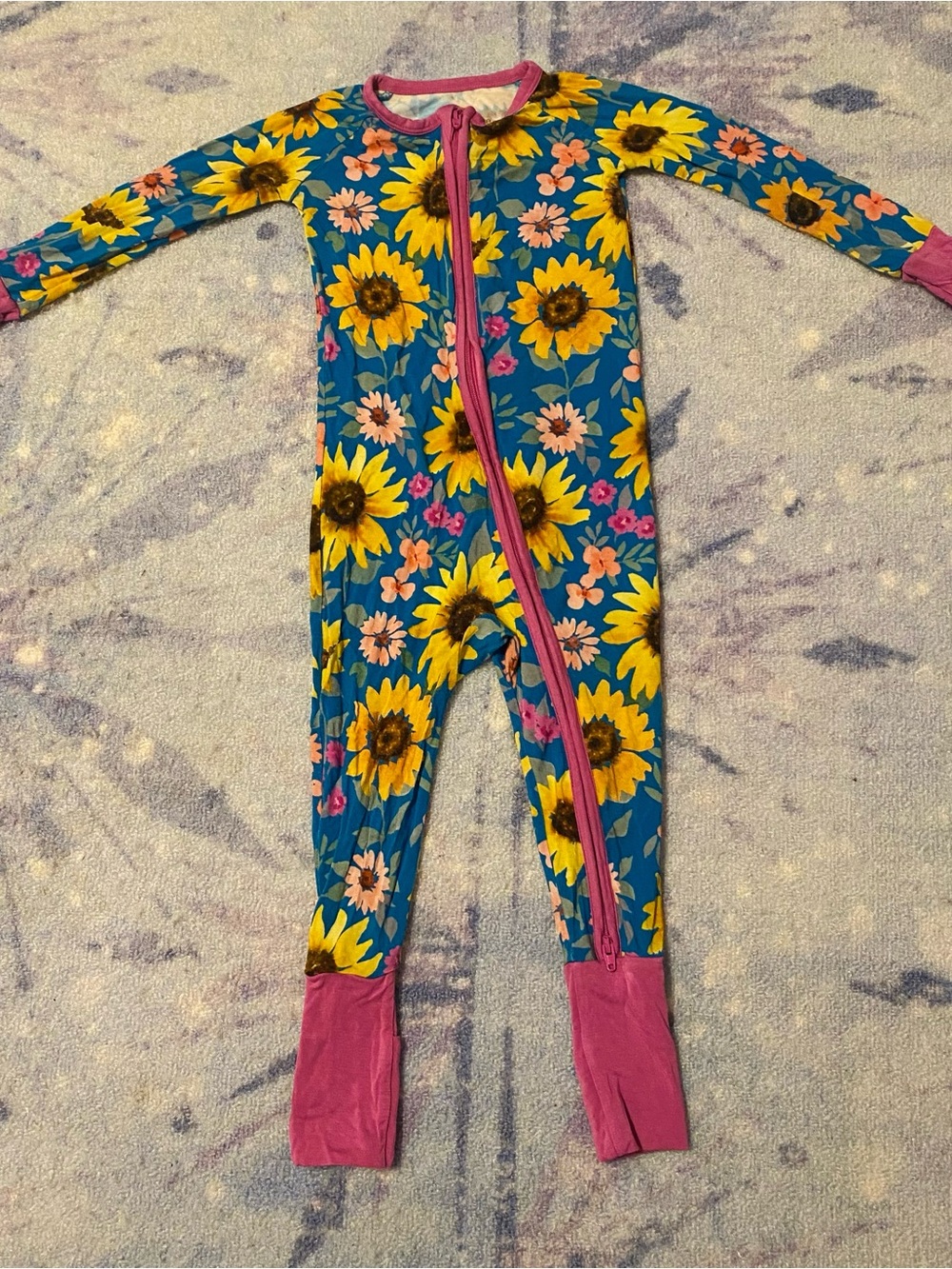 Little Sleepies LS Sunflower Fields Flowers Floral Bamboo Zippy 12-18M
